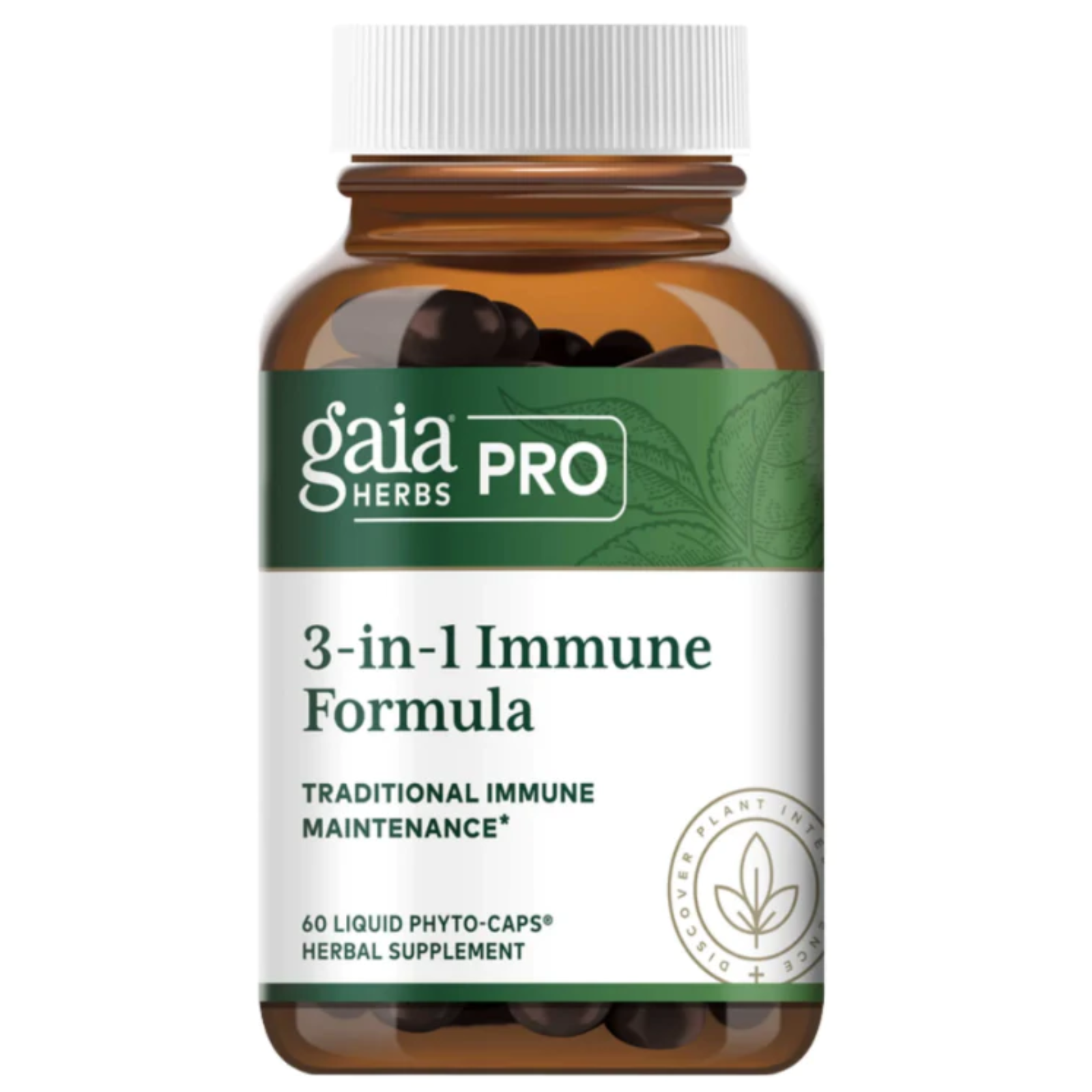 Gaia Herbs 3-in-1 Immune Support 60 Caps Herbal Supplement for Immune Health and Stress Adaptation