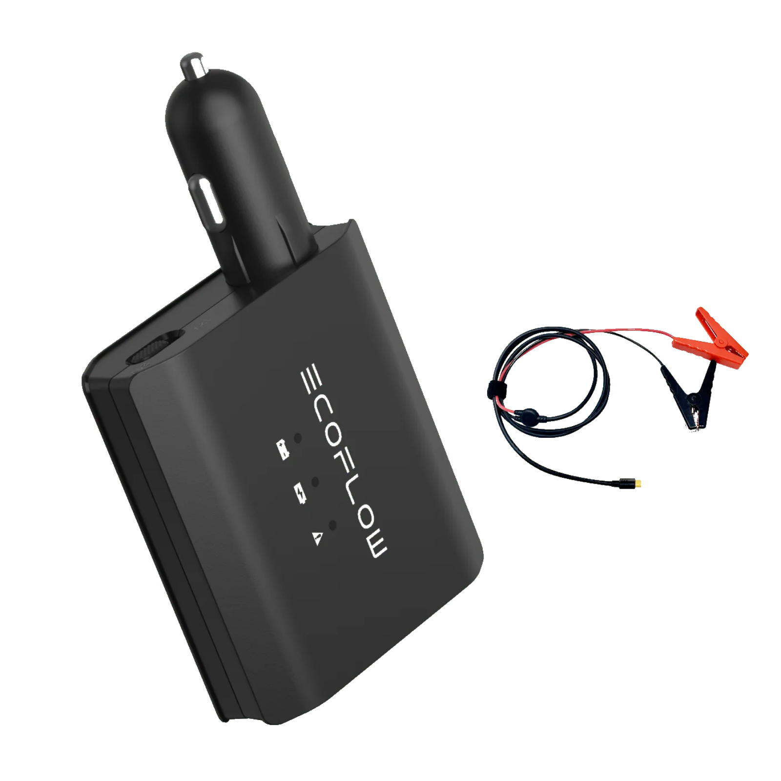 EcoFlow Smart Auto Battery Charger Portable Fast Charging For Cars and Devices with jumper cables for fast charging.