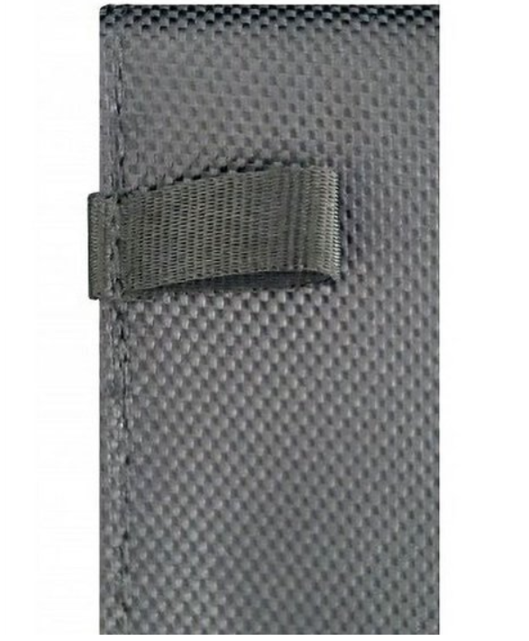 Close-up of the Faraday Jacket Anti Theft key fob dry bag showing its textured surface and attachment loop.