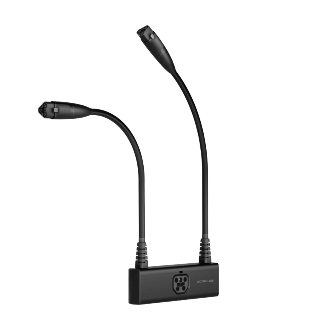 EcoFlow Double Voltage Hub Input/Output For Smart Home Panel 2 (Delta Pro+SHP2) with two connection cables.