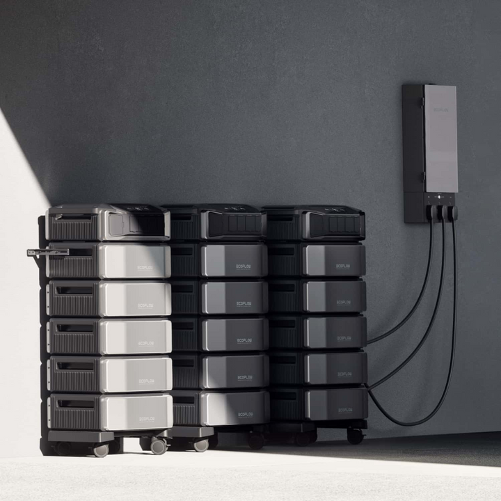 EcoFlow DELTA Pro Ultra With Extra Battery Kit stacked units for backup power solutions.