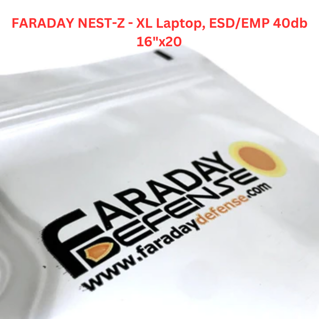 FARADAY NEST-Z XL Laptop ESD/EMP 40db protective bag 16"x20" to shield electronics from electromagnetic radiation.