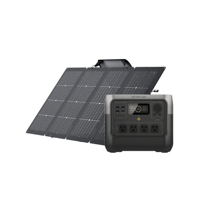 EcoFlow RIVER 2 Pro Portable Power Station 768Wh with Solar Panel 220W, portable energy solution for camping and emergencies.