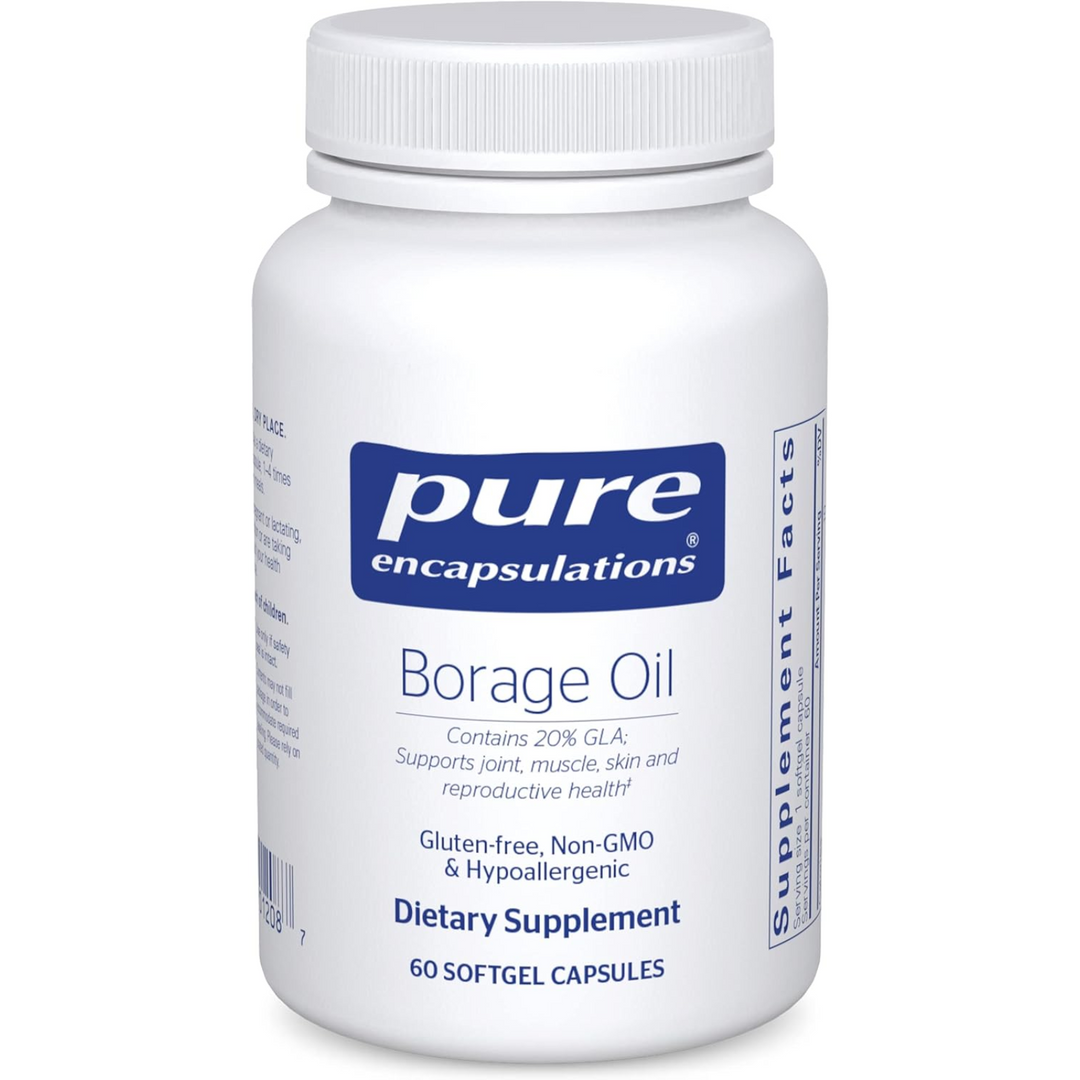Pure Encapsulations Borage Oil Softgels Supports Skin and Joint Function 60 Caps