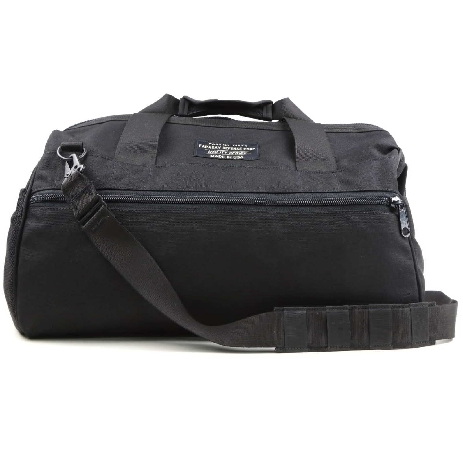 Faraday Cordura Utility Bag large black durable waterproof canvas tank with adjustable shoulder strap.