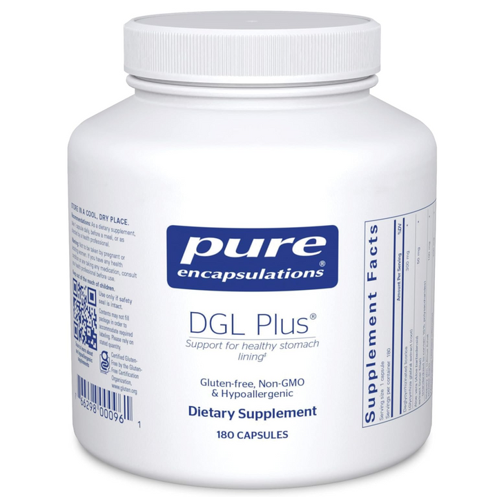 Pure Encapsulations DGL Plus Gut Support Aloe Vera Marshmallow Root 180 Capsules