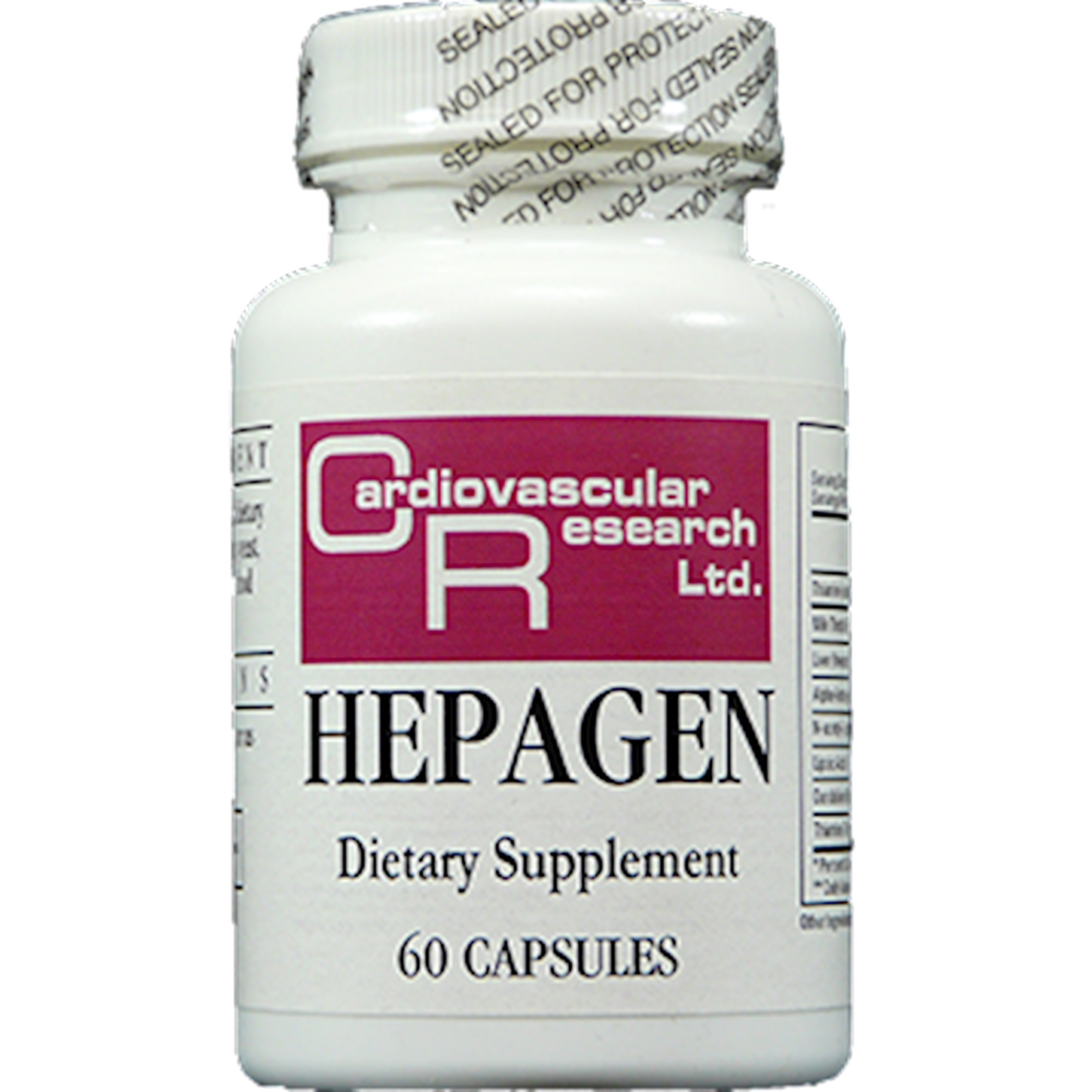 Cardiovascular Research Hepagen Liver Support Formula 60 Capsules dietary supplement bottle