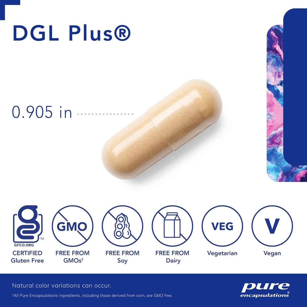 Pure Encapsulations DGL Plus Gut Support Aloe Vera Marshmallow Root 180 Capsules