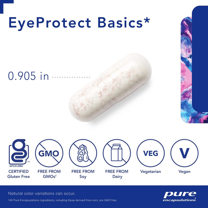 Pure Encapsulations EyeProtect Basics Supplement Antioxidant Eye Support 60 Caps