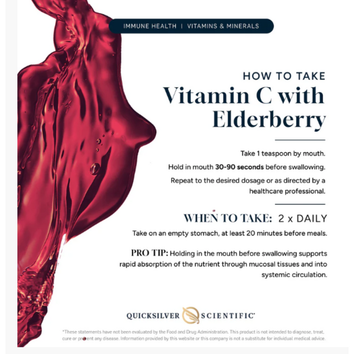 Quicksilver Scientific Liposomal Vitamin C+ Elderberry 100 mL For Immune Health