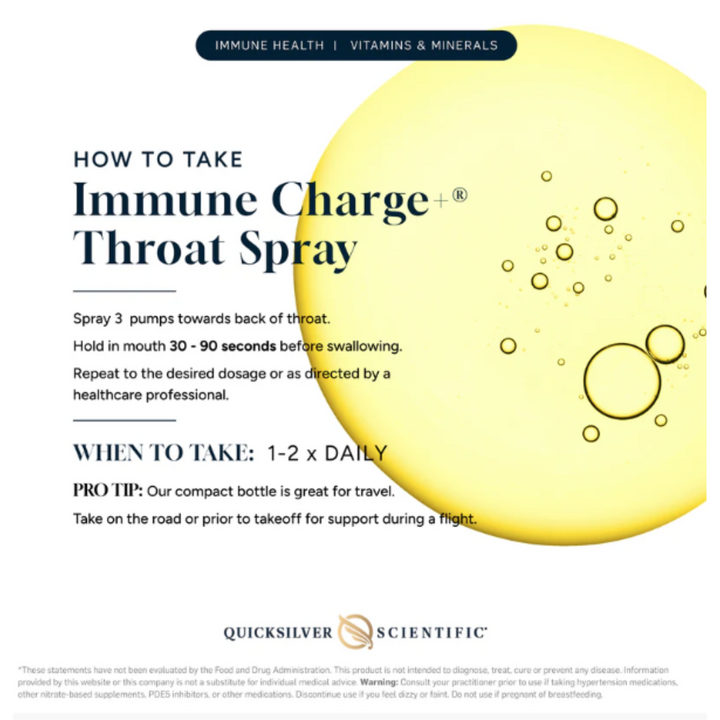 Quicksilver Scientific Immune Charge Zinc 0.9 Oz Throat Immune Health Support