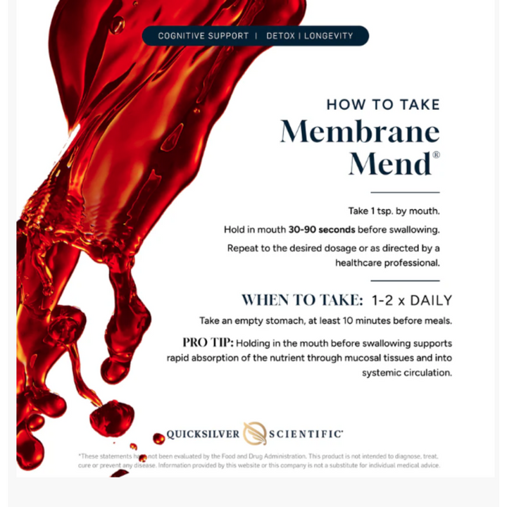 Quicksilver Scientific Membrane Mend 3.38 Fl Oz Cellular Health Support Formula