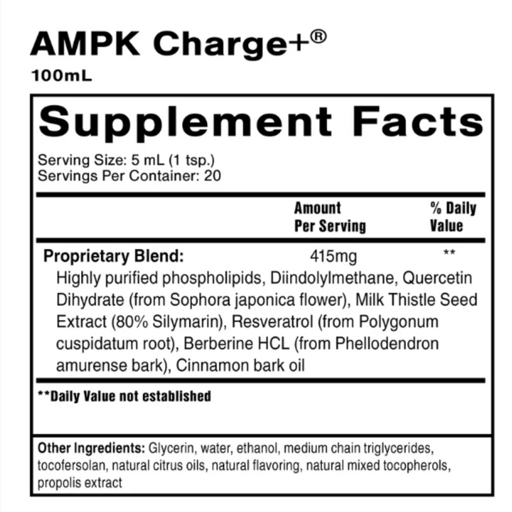 Quicksilver Scientific AMPK Charge+® 100 mL Metabolic Energy Support Supplement