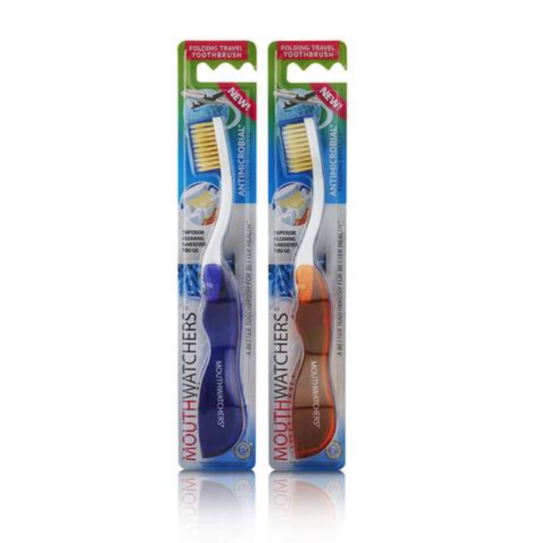Mouthwatchers Travel Toothbrush Single Folding Compact Dental Hygiene Support