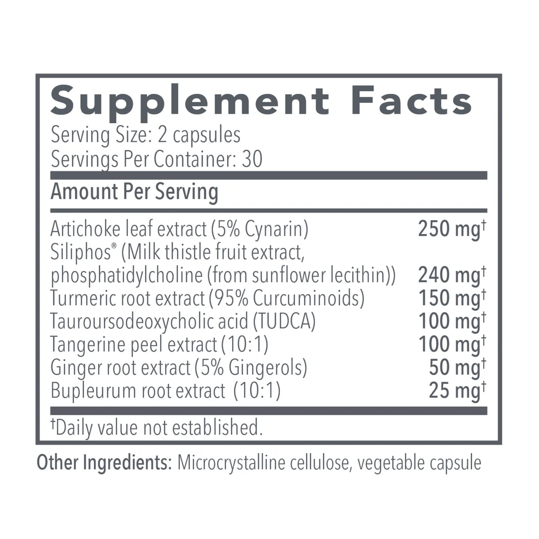 Biocidin Botanical Formulas Liver GB+ Supplement 60 Caps Supports Liver Function