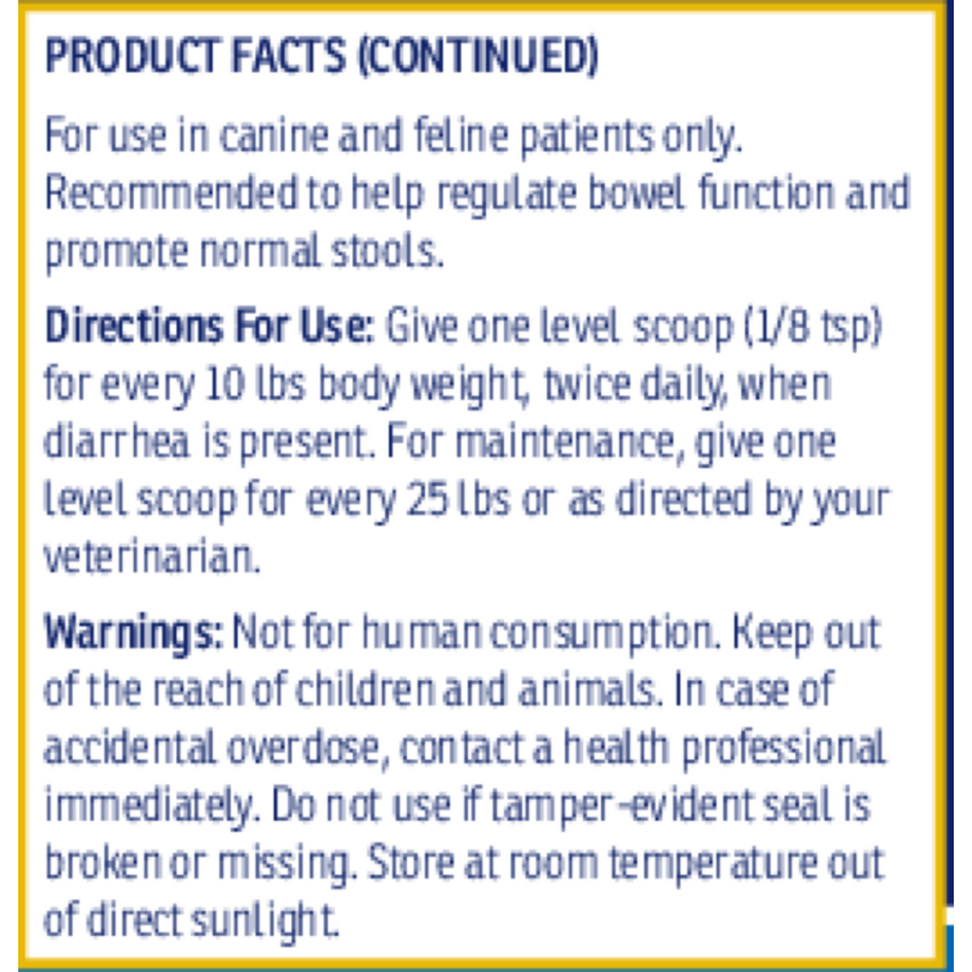 Product facts for Rx Vitamins For Pets Rx Clay, instructions for use and warnings for canine and feline patients.