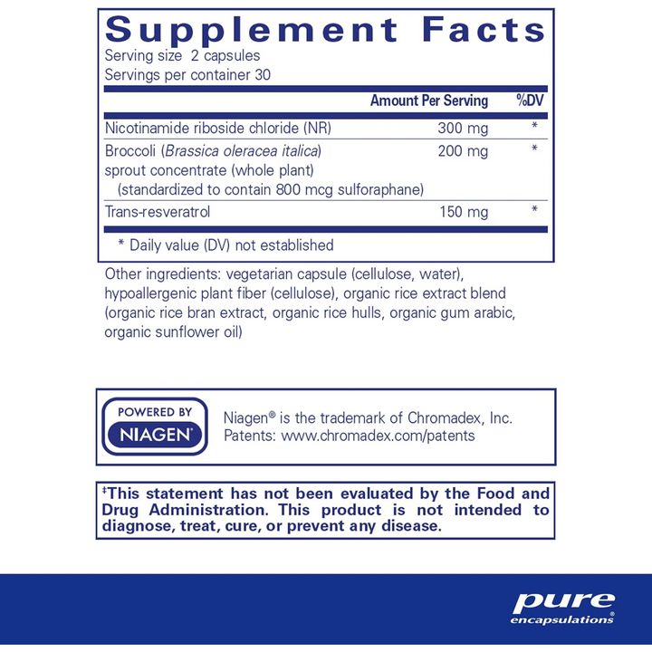 Pure Encapsulations NR Longevity NAD Support Healthy Aging 60 Capsules