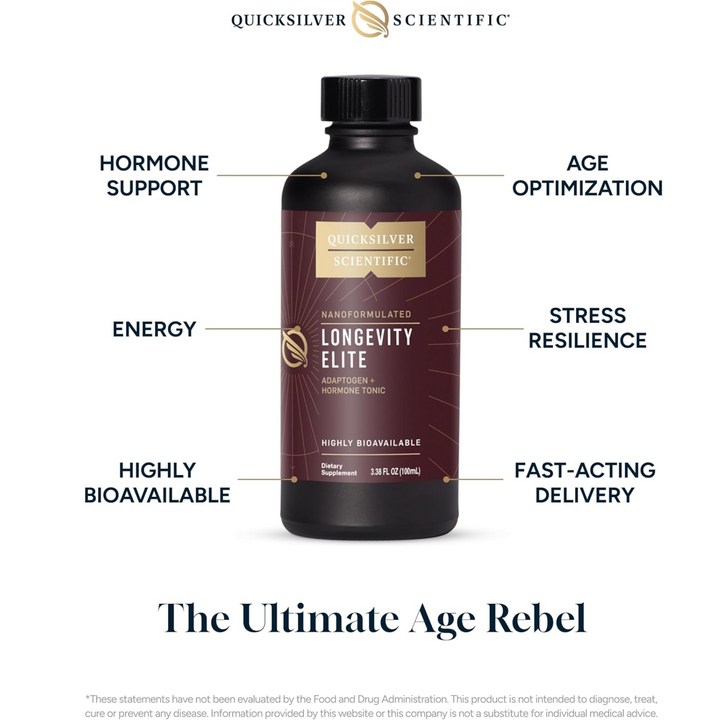 Quicksilver Scientific Longevity Elite 100ml Cellular Aging and Vitality Support