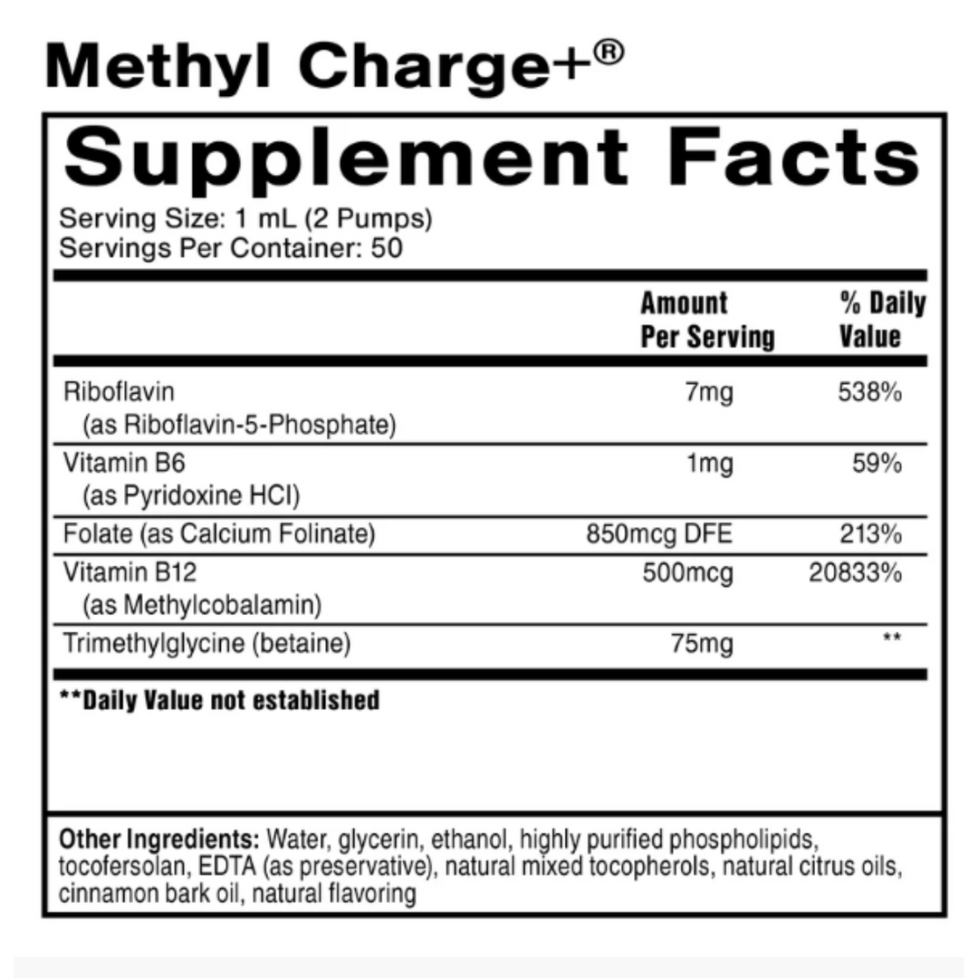 Quicksilver Scientific Methyl Charge+ Supports Methylation and Energy 1.7 FL OZ