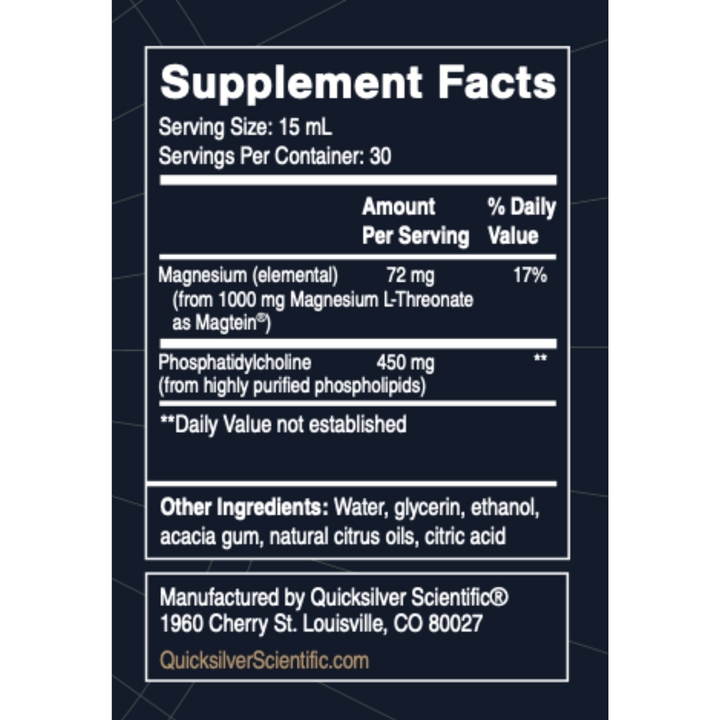 Quicksilver Scientific Magtein 450mL Liposomal Magnesium Brain Support