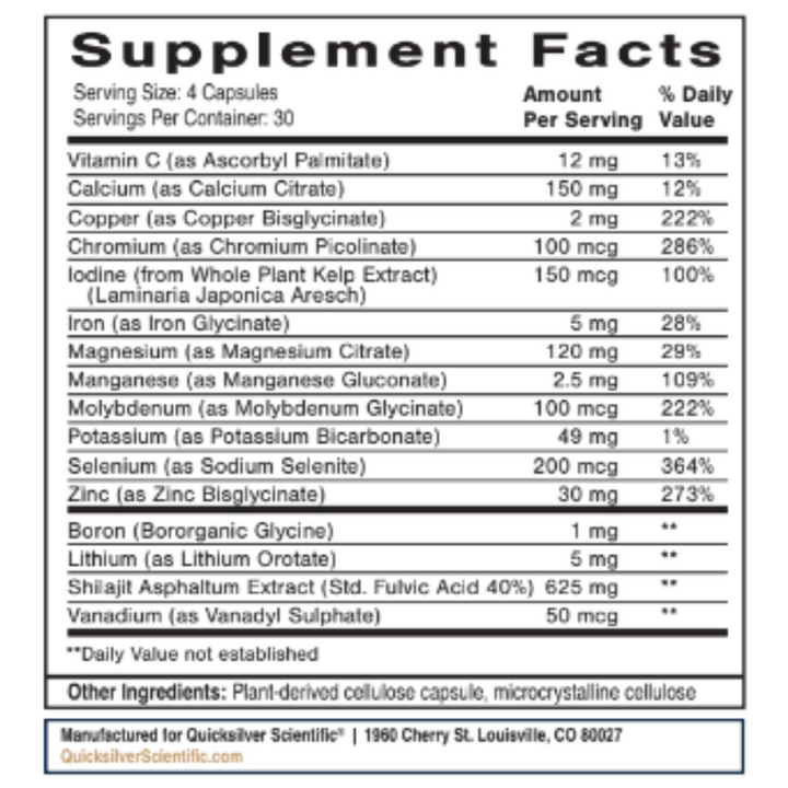 Quicksilver Scientific Catalyzed Mineral Complex Cellular Support 120 Capsules