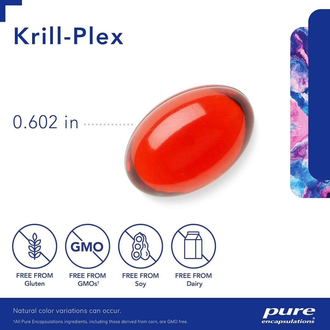 Pure Encapsulations Krill Plex Supports Heart Skin Joint Brain Health 60 Softgel