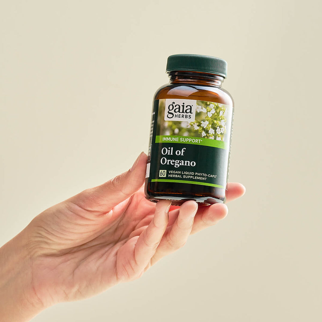 Gaia Herbs Oil of Oregano 60 Liq Phyto-Caps for immune support and gastrointestinal health.