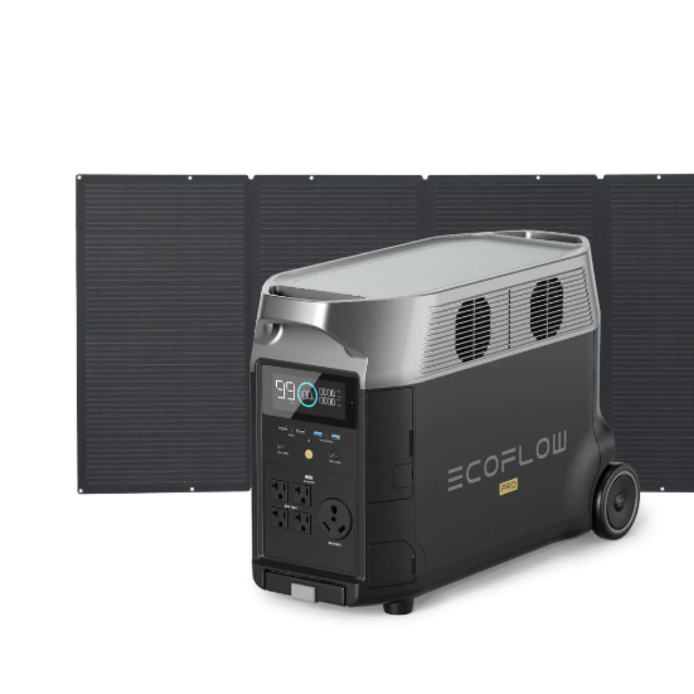 EcoFlow DELTA Pro Portable Power Station With One 400W Portable Solar Panel, perfect for eco-friendly energy solutions.