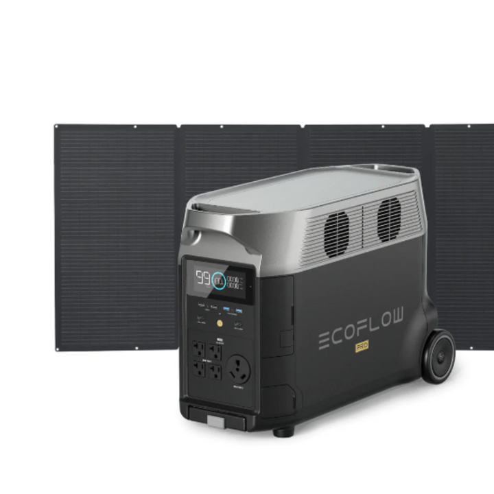 EcoFlow DELTA Pro Portable Power Station With One 400W Portable Solar Panel for efficient off-grid power.