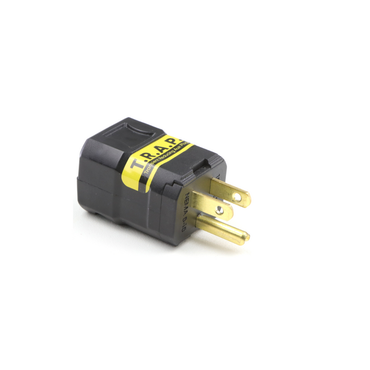 Faraday T.R.A.P AC Transient Voltage Suppression for AC Plug device with yellow and black design