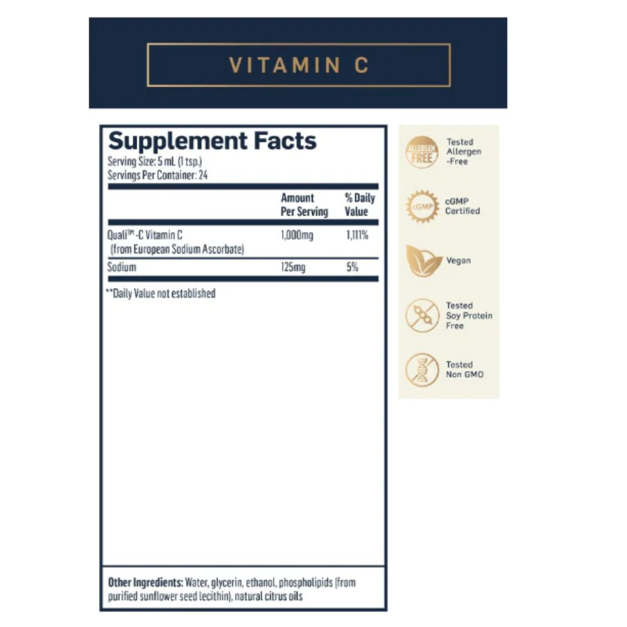 Quicksilver Scientific Vitamin C liquid supplement, 4 oz, 3 pack with liposomal delivery for high absorption.