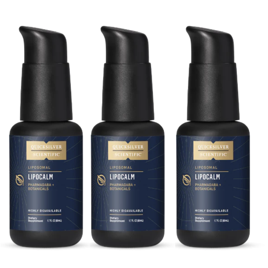 Quicksilver Scientific Liposomal LipoCalm 3-pack, natural sleep aid, 25 servings, 1.7oz bottles.