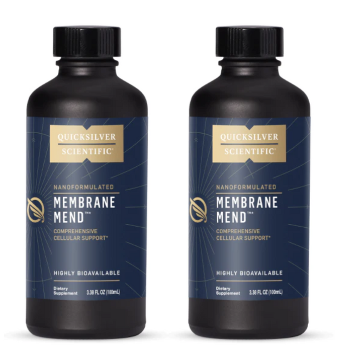 Quicksilver Scientific Membrane Mend 3.38 FL 2-pack bottles, dietary supplement for cell membrane support.