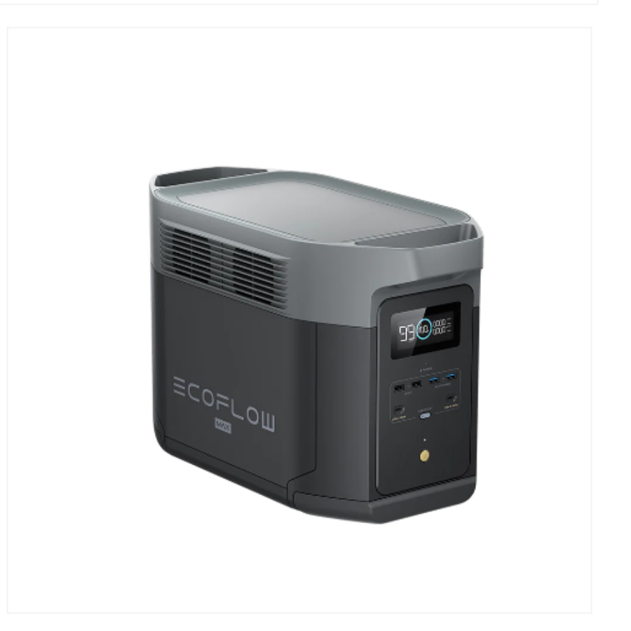 EcoFlow DELTA 2 Max Portable Power Station Home Backup Solar Ready 2048Wh with multiple output ports.