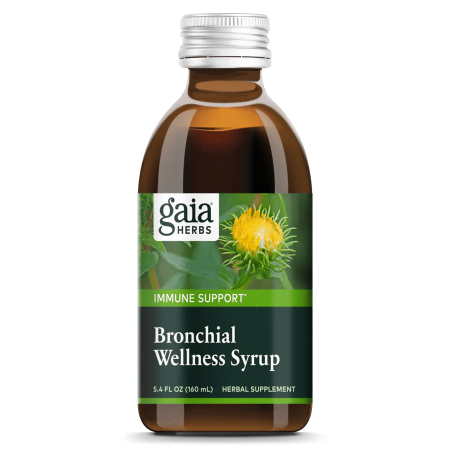 Gaia Herbs Bronchial Wellness Syrup 5.4 Fl Oz Herbal Supplement for respiratory support.