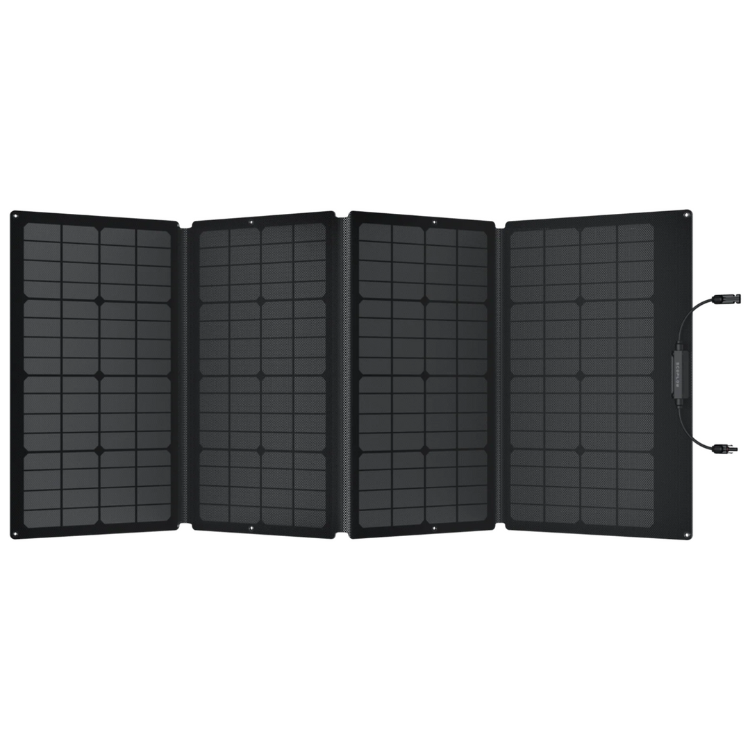 EcoFlow DELTA 2 Max Portable Power Station + One 160W Portable Solar Panel in a folded position.