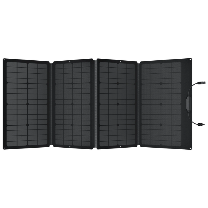 EcoFlow DELTA 2 Max Portable Power Station + One 160W Portable Solar Panel in a folded position.