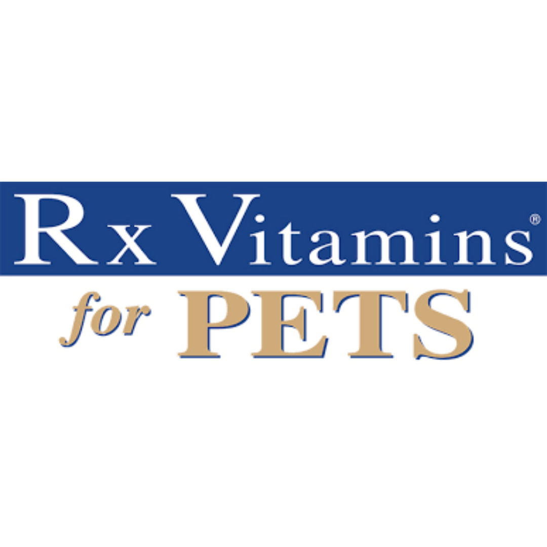 Rx Vitamins For Pets logo highlighting vitamin support for pets.
