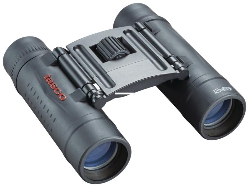 Tasco Essentials Roof Binoculars 12x25mm Compact Black MC Box Lightweight Travel