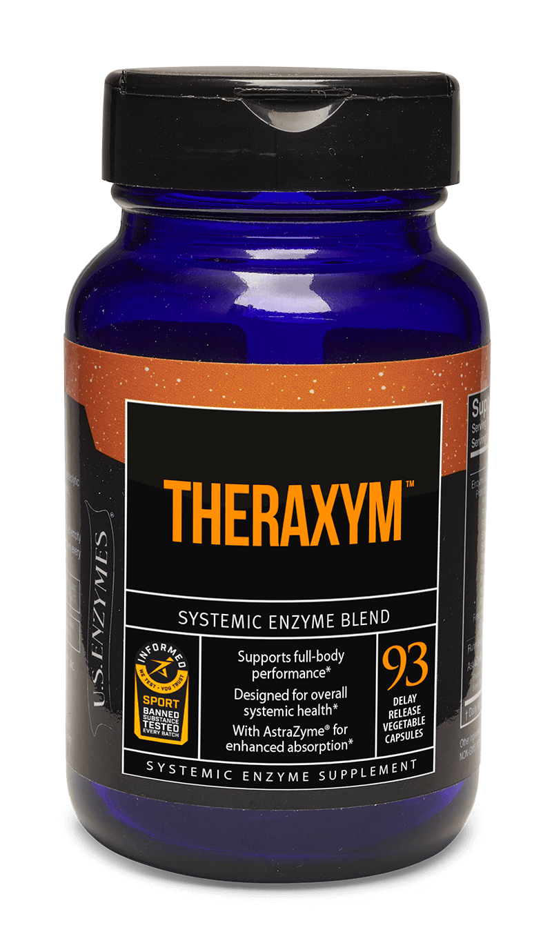 Master Supplements US Enzymes Theraxym 93 capsules bottle for systemic enzyme health support.