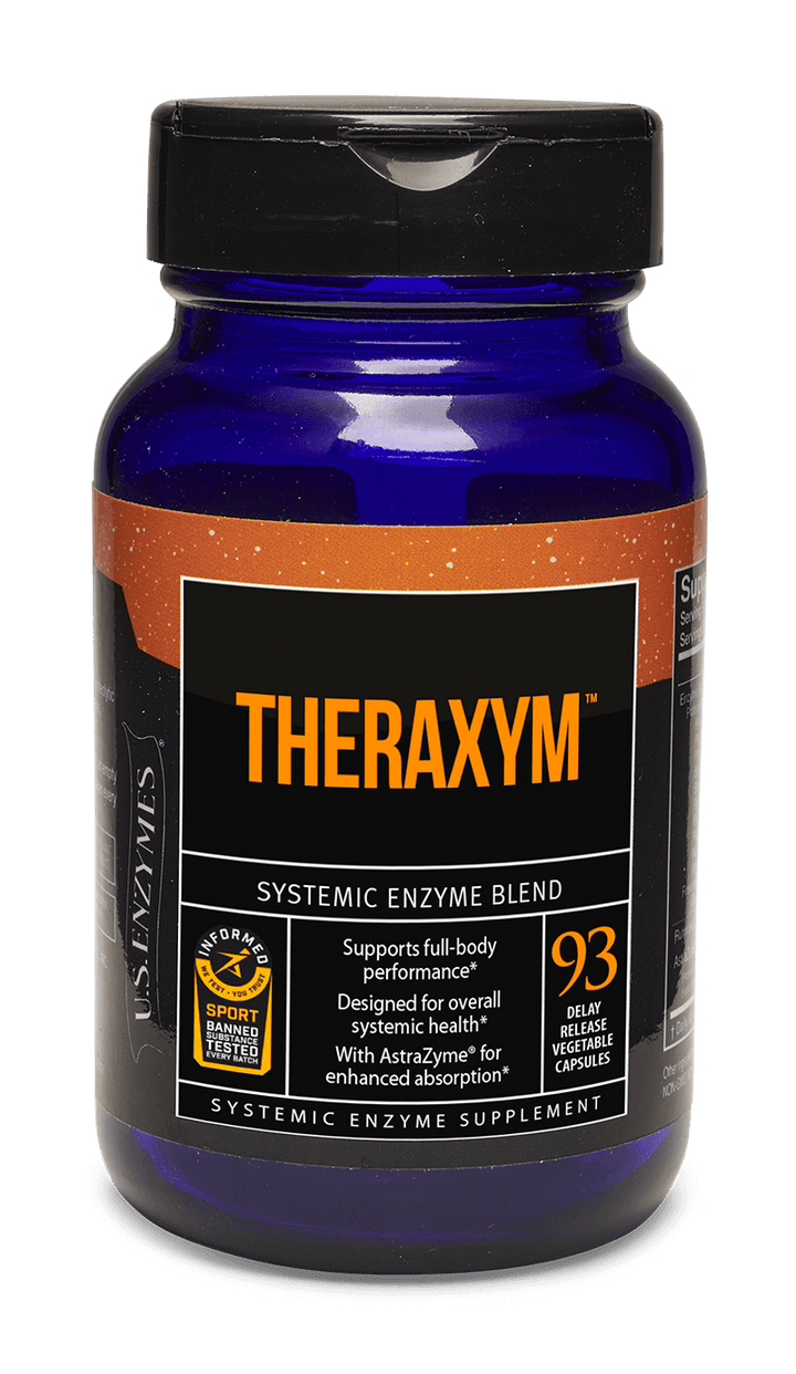 Master Supplements US Enzymes Theraxym 93 capsules bottle for systemic enzyme health support.
