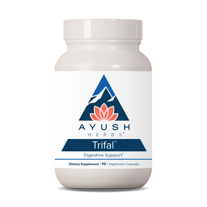 Ayush Herbs Trifal Digestive Support 90 Veg Caps, dietary supplement for digestive health.