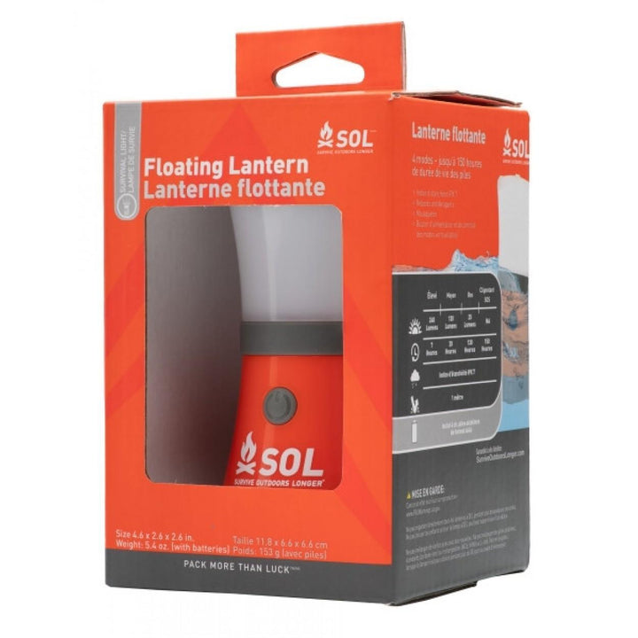 Survive Outdoors Longer Floating Lantern 240 Lumens Orange Rechargeable Light