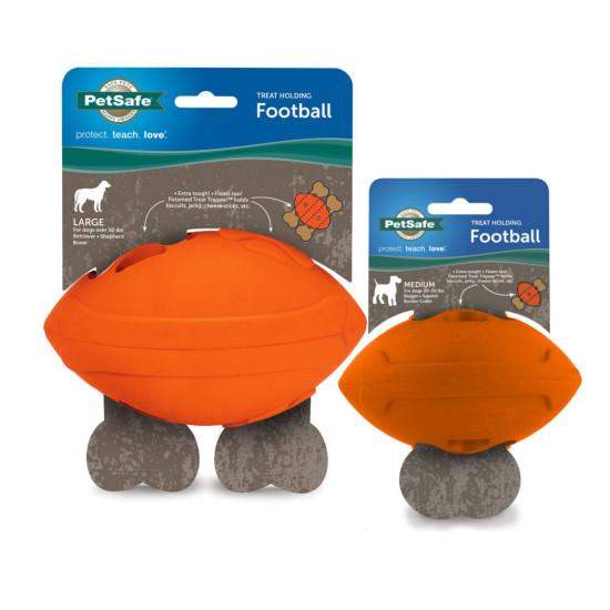 PetSafe Sportsmen Football Dog Toy Medium Interactive Fun Play Treat Dispensing