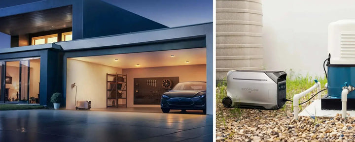 EcoFlow DELTA Pro 3 With Smart Extra Battery LED Display Portable Power Solution in a modern home setting.