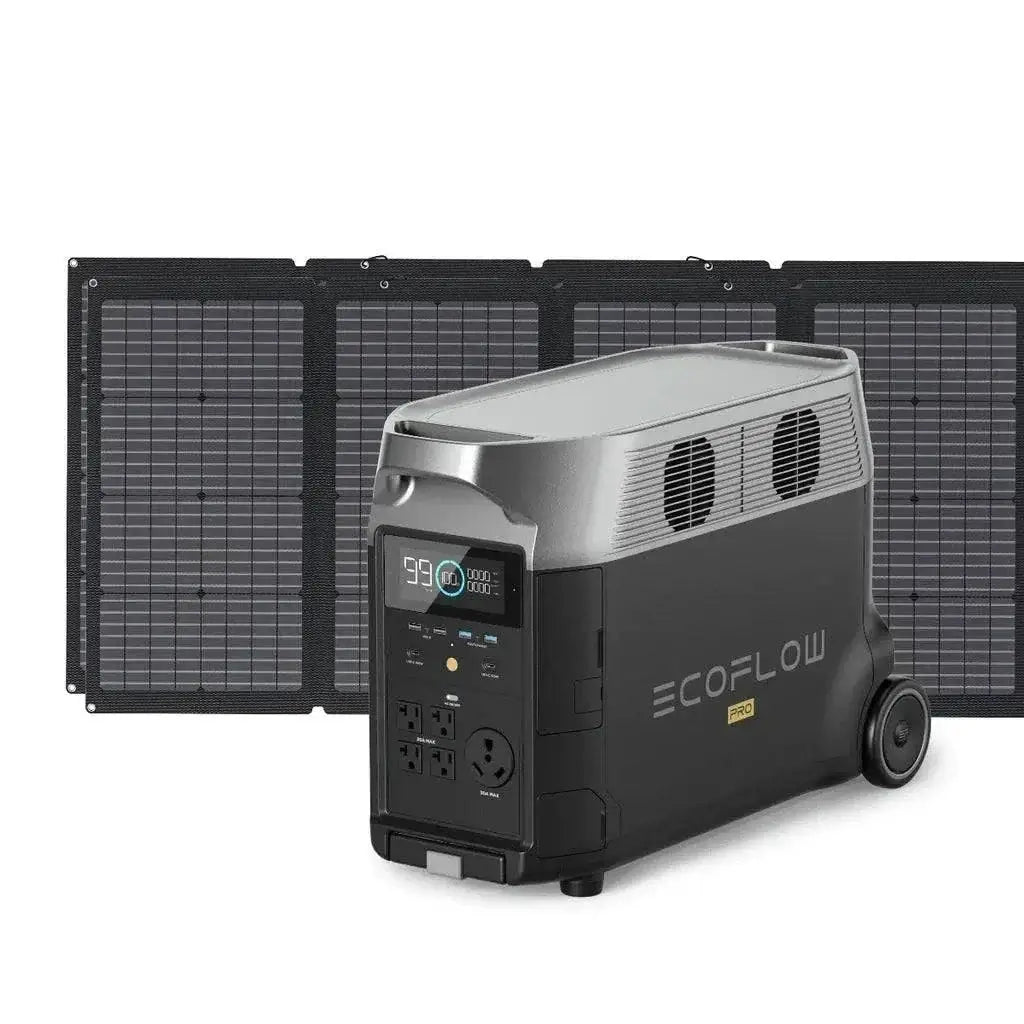 EcoFlow Qty 2 DELTA Pro Power Station with six 400W solar panels for efficient energy generation.