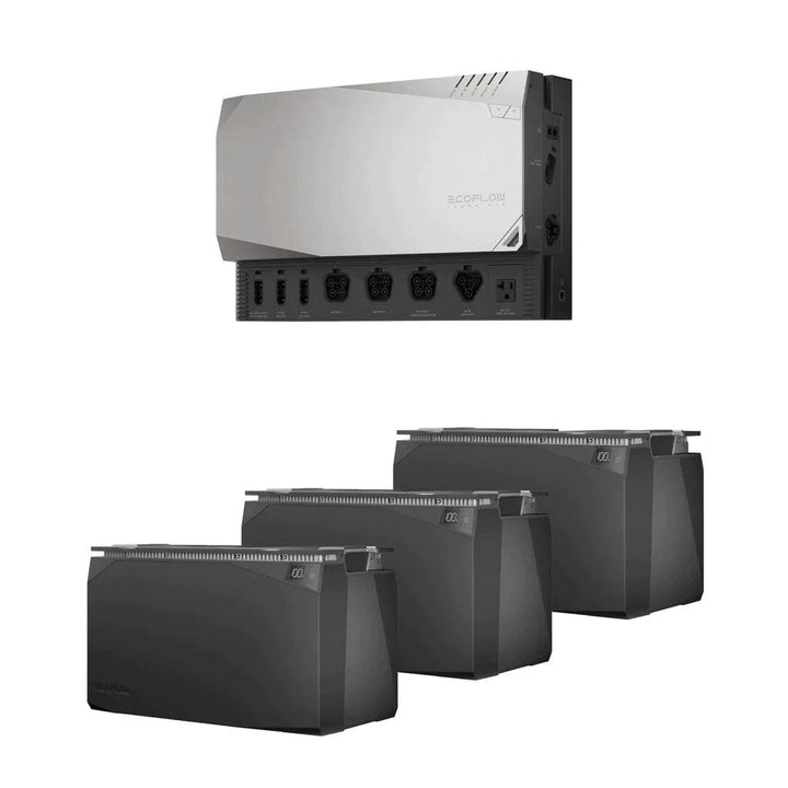 EcoFlow 15kWh Power Get Set Kit The Ultimate Reliable Off Grid Energy Solution with inverter and three power stations.