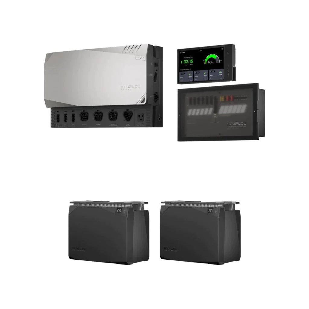 EcoFlow 4kWh Power Independence Kit Solar Energy Solution For Home Backup showcasing power station and accessories.