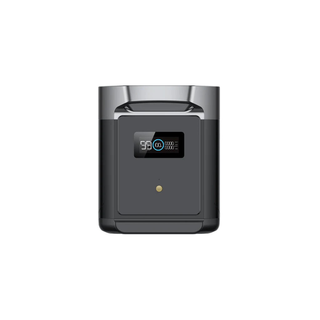 EcoFlow DELTA 2 Max Smart Extra Battery 2048Wh LFP 51.2V 3200W Max New with display and sleek design.