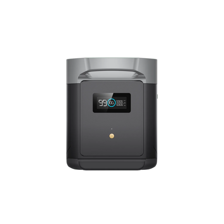 EcoFlow DELTA 2 Max Smart Extra Battery 2048Wh LFP 51.2V 3200W Max New with digital display and sleek design.